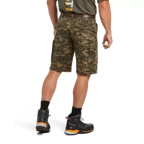 Ariat Mens Rebar Durastretch Made Tough Cargo Short Olive Camo