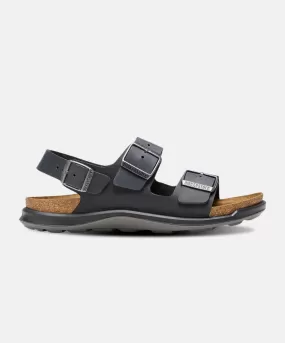 Birkenstock Milano Cross Town Oiled Leather Black Womens Sandals