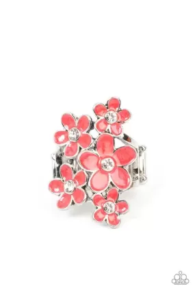 Boastful Blooms Red Ring - Paparazzi Accessories