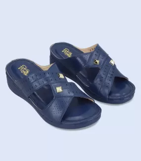 BW9734-NAVY-Women Casual Slipper