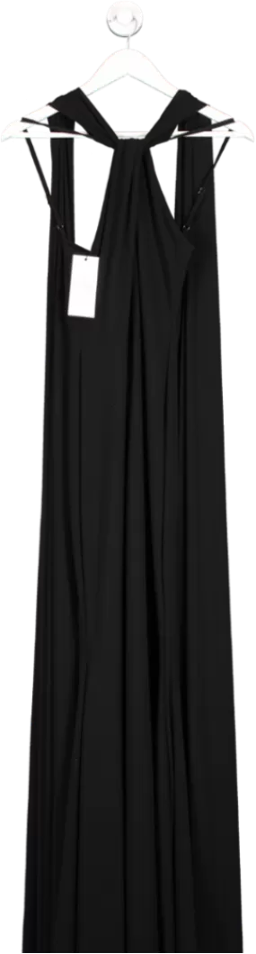 Club L Black First Glance Twist Neck Cape Maxi Dress UK 6