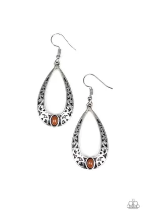 Colorfully Charismatic Brown Earrings - Paparazzi Accessories