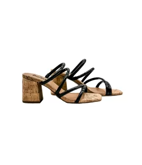 Dreamy Heeled Sandal in Black