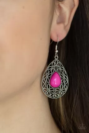 Fanciful Droplets - Pink Earrings Paparazzi Accessories