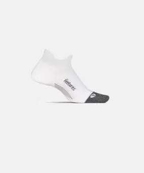 Feetures Elite Light Cushion No-Show Tab White Socks