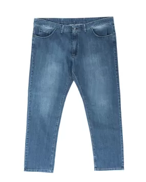 Jeans Uomo Pantaloni Calibrati Denim Chiaro Cinque Tasche Taglie Forti Casual GIOSAL-P5820A