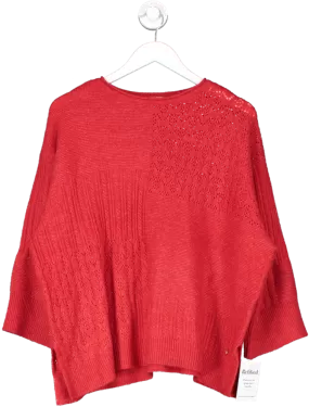 Monsoon Red San Mixed Knit Jumper UK L