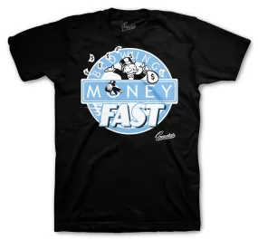 Retro 9 University Blue Shirt - Blowing Money Fast - Black