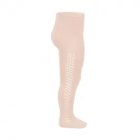 Side openwork warm tights NUDE