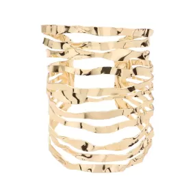 Wavy Metal Split Cuff Bracelet