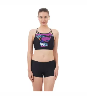 Women's Inject Wave Crop Top H20 Active - Black & Vgrey